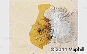 Physical 3D Map of Mbale, lighten