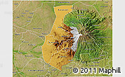 Physical 3D Map of Mbale, satellite outside