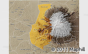 Physical 3D Map of Mbale, semi-desaturated
