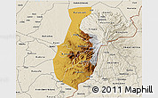 Physical 3D Map of Mbale, shaded relief outside