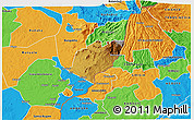 Physical 3D Map of Bubulo, political outside