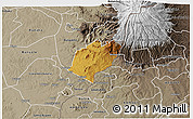 Physical 3D Map of Bubulo, semi-desaturated