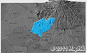 Political 3D Map of Bubulo, darken, desaturated
