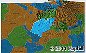Political 3D Map of Bubulo, darken