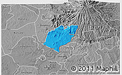 Political 3D Map of Bubulo, desaturated