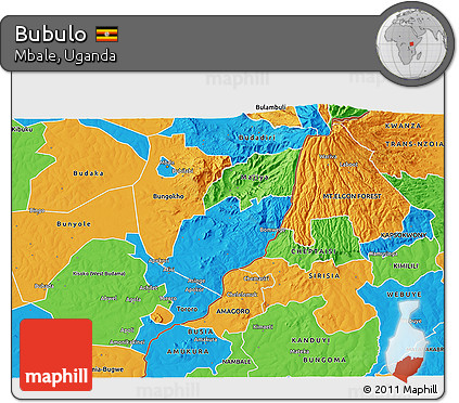 Political 3D Map of Bubulo