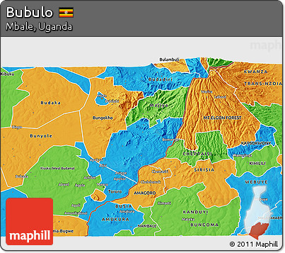 Political 3D Map of Bubulo
