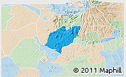 Political 3D Map of Bubulo, lighten
