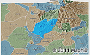 Political 3D Map of Bubulo, semi-desaturated