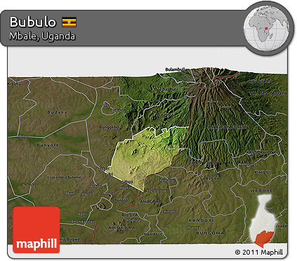 Satellite 3D Map of Bubulo, darken