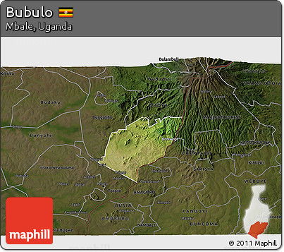 Satellite 3D Map of Bubulo, darken
