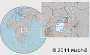 Gray Location Map of Bubulo, highlighted parent region, hill shading