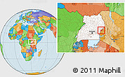 Political Location Map of Bubulo, highlighted country, within the entire country