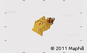 Physical Map of Bubulo, cropped outside