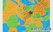 Physical Map of Bubulo, political outside