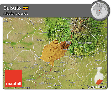 Physical Map of Bubulo, satellite outside