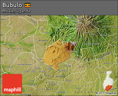 Physical Map of Bubulo, satellite outside