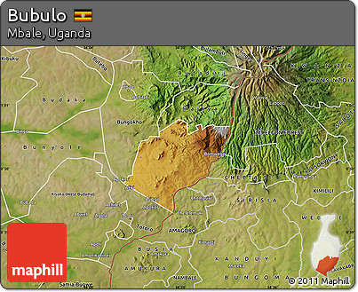 Physical Map of Bubulo, satellite outside
