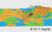 Physical Panoramic Map of Bubulo, political outside