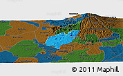 Political Panoramic Map of Bubulo, darken