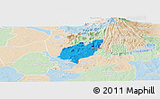 Political Panoramic Map of Bubulo, lighten