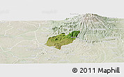 Satellite Panoramic Map of Bubulo, lighten