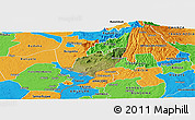 Satellite Panoramic Map of Bubulo, political outside