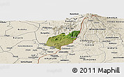 Satellite Panoramic Map of Bubulo, shaded relief outside