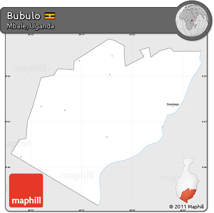 Silver Style Simple Map of Bubulo, single color outside