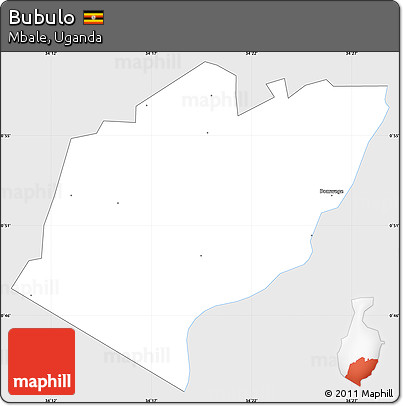 Silver Style Simple Map of Bubulo, single color outside