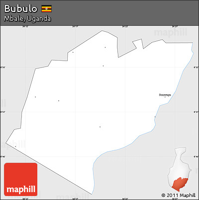 Silver Style Simple Map of Bubulo, single color outside