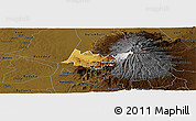 Physical Panoramic Map of Budadiri, darken