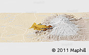 Physical Panoramic Map of Budadiri, lighten