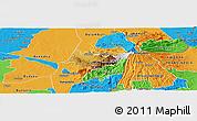 Physical Panoramic Map of Budadiri, political outside