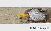 Physical Panoramic Map of Budadiri, semi-desaturated