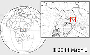 Blank Location Map of Bulambuli, within the entire country