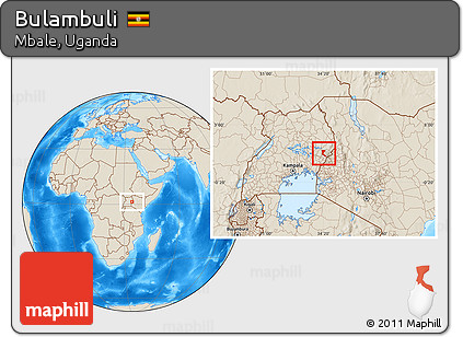 Shaded Relief Location Map of Bulambuli