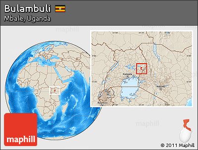 Shaded Relief Location Map of Bulambuli