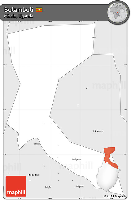 Silver Style Simple Map of Bulambuli