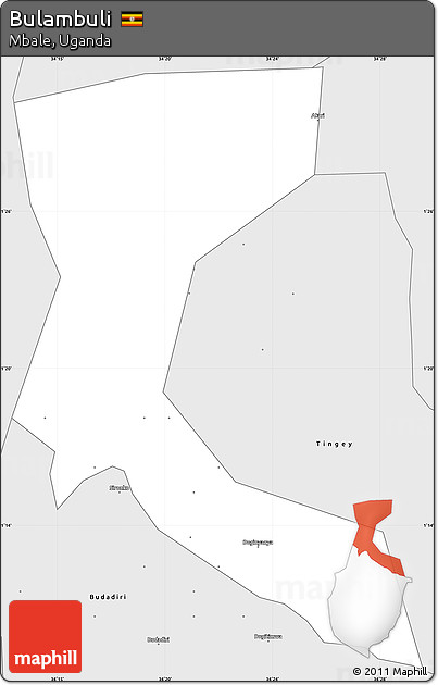 Silver Style Simple Map of Bulambuli