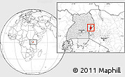 Blank Location Map of Mbale, highlighted country