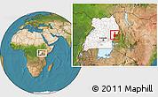 Satellite Location Map of Mbale, highlighted country