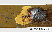 Physical Panoramic Map of Mbale, darken