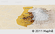 Physical Panoramic Map of Mbale, lighten