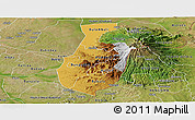 Physical Panoramic Map of Mbale, satellite outside