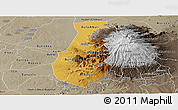 Physical Panoramic Map of Mbale, semi-desaturated