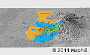 Political Panoramic Map of Mbale, desaturated