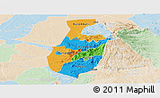 Political Panoramic Map of Mbale, lighten