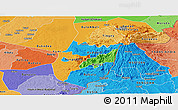 Political Panoramic Map of Mbale, political shades outside