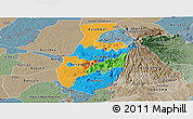 Political Panoramic Map of Mbale, semi-desaturated